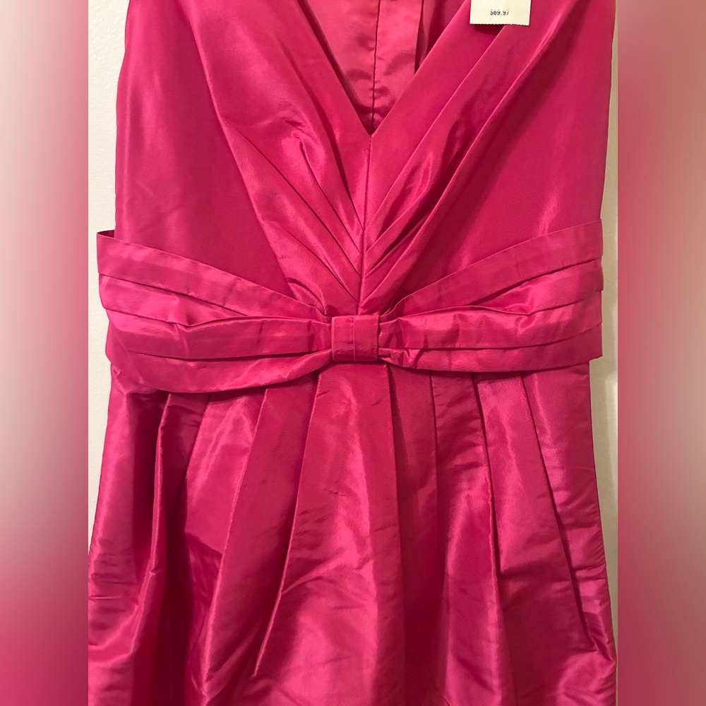 NWT “Mad Men” Banana Republic Fuschia Silk V-Neck Betty Dress 50s 60s Retro 0 - Picture 5 of 12